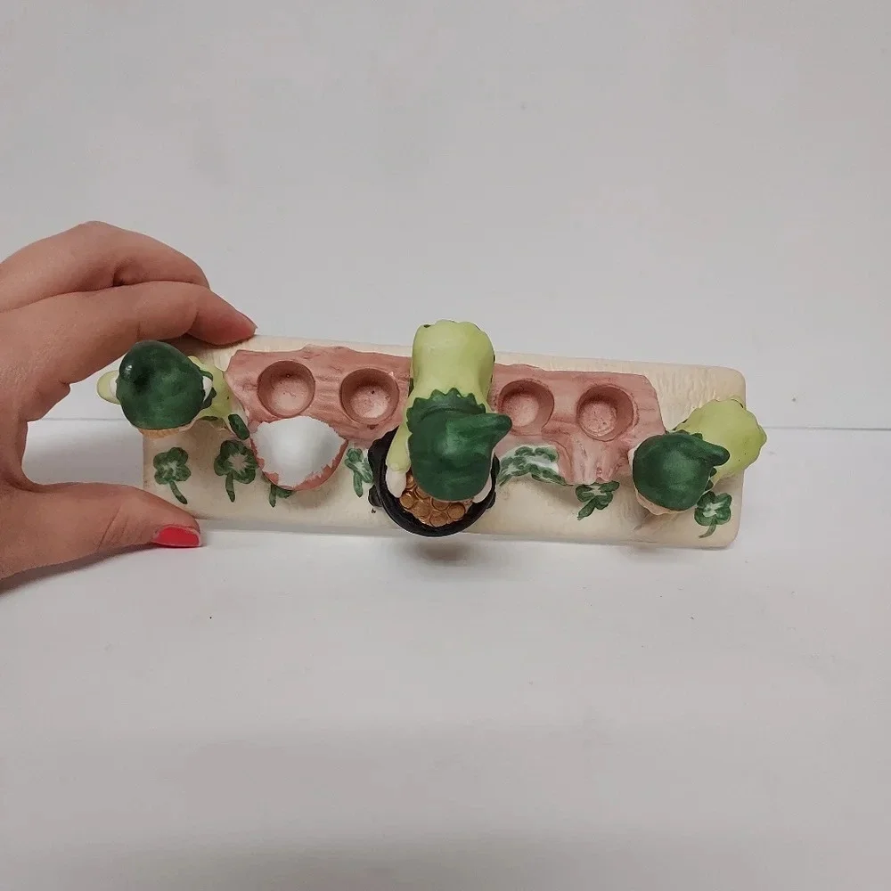 MSR Imports 1989 Vintage Porcelain Leprechaun Candle Holders - St. Patrick's Day